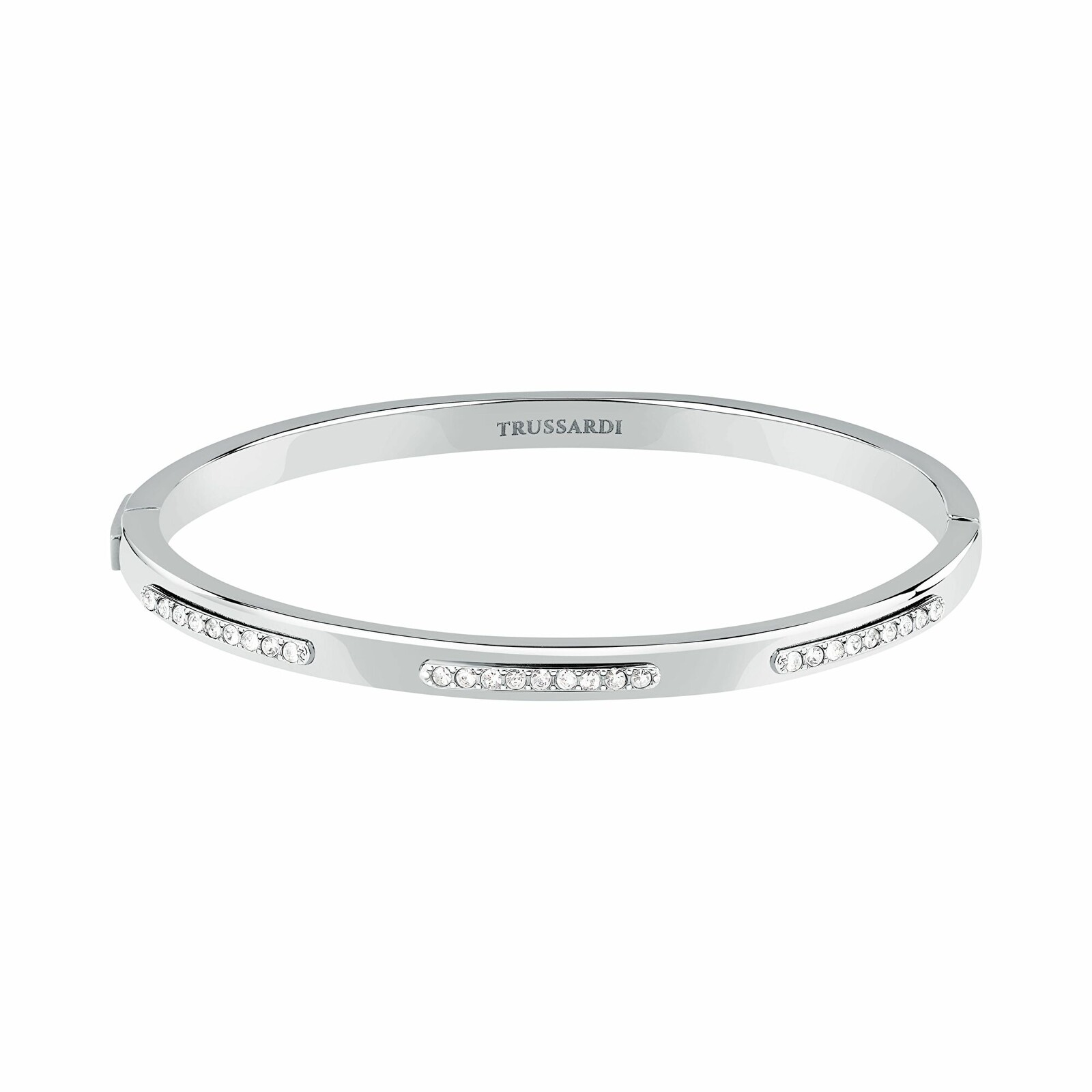 Trussardi Dámský pevný ocelový náramek s krystaly Concept TJAYY06