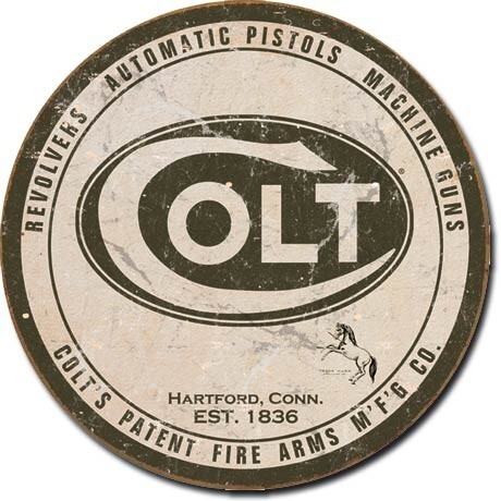 DESPERATE Plechová cedule COLT - round logo, 30 × 30 cm