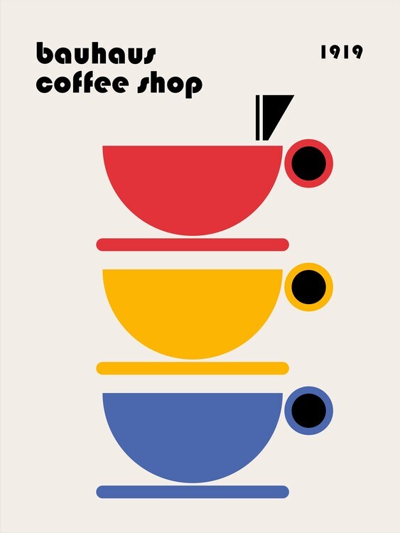 Retrodrome Plakát, Obraz - Bauhaus Coffee Minimalist, Retrodrome, 30 × 40 cm