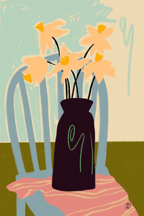 Sandra Poliakov Ilustrace Daffodils, Sandra Poliakov, 26.7 × 40 cm