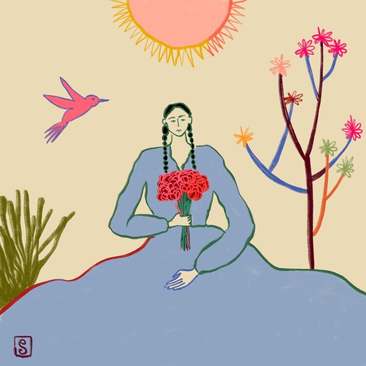 Sandra Poliakov Ilustrace Virgo Zodiac, Sandra Poliakov, 40 × 40 cm