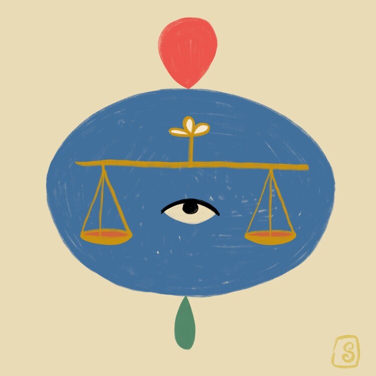 Sandra Poliakov Ilustrace Libra  Zodiac, Sandra Poliakov, 40 × 40 cm