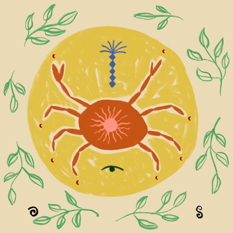 Sandra Poliakov Ilustrace Cancer, Sandra Poliakov, 40 × 40 cm