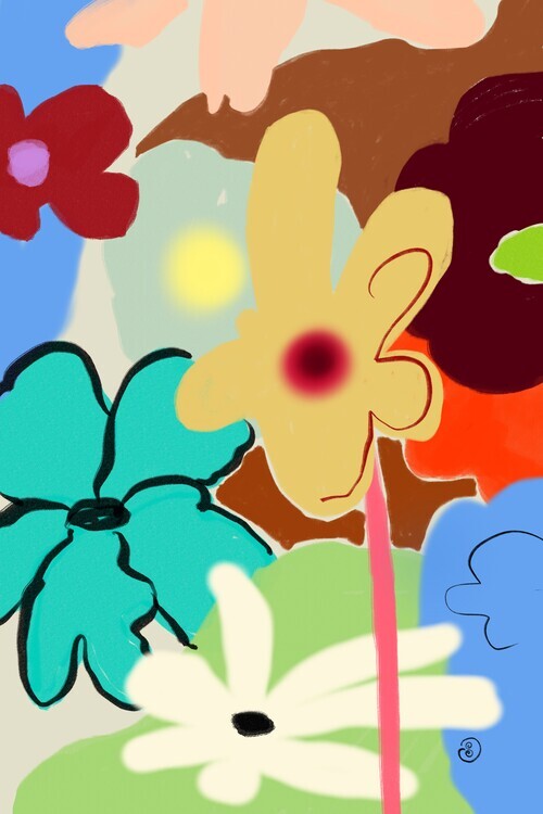 Sandra Poliakov Ilustrace LOUD FLOWERS DANCE, Sandra Poliakov, 26.7 × 40 cm