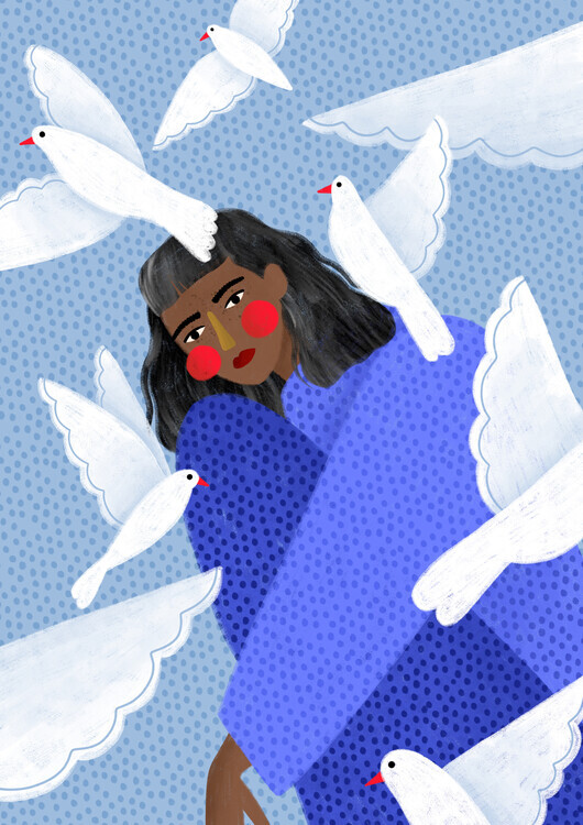 Bea Muller Ilustrace Birds, Bea Muller, 30 × 40 cm