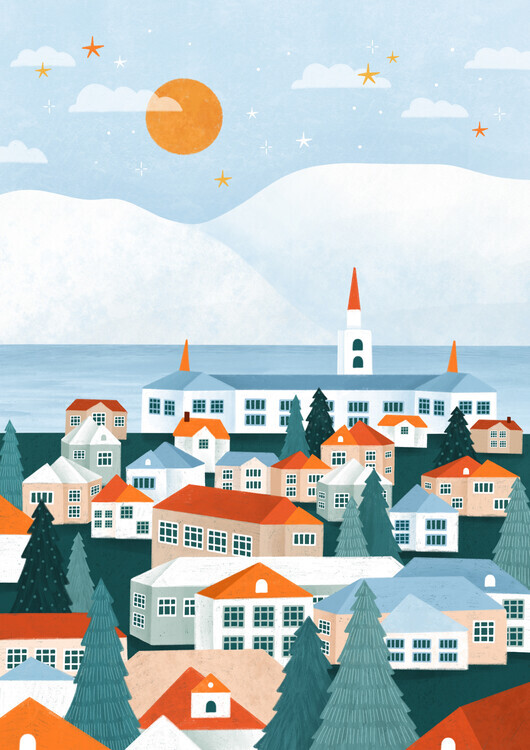 Bea Muller Ilustrace Iceland, Bea Muller, 30 × 40 cm