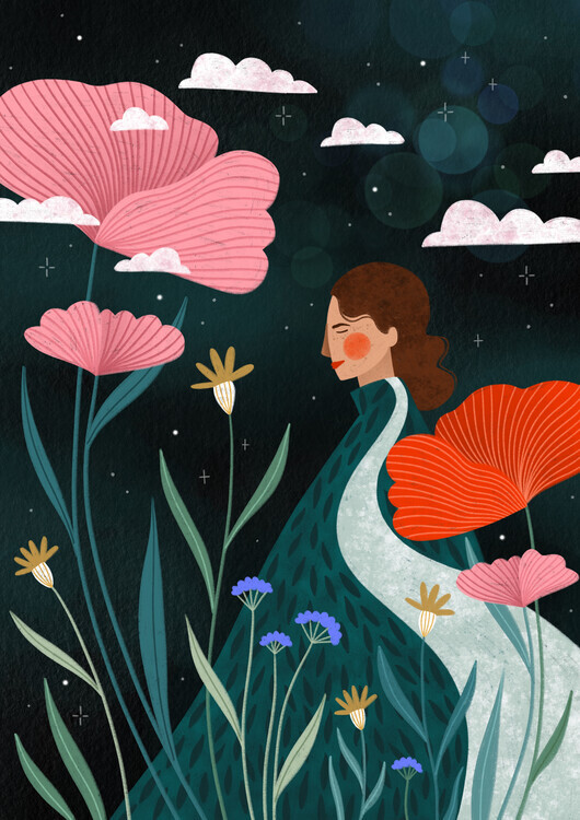 Bea Muller Ilustrace Earth Goddess, Bea Muller, 30 × 40 cm