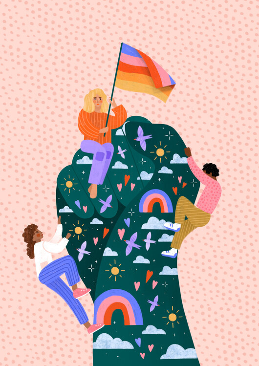 Bea Muller Ilustrace Celebrating Pride, Bea Muller, 30 × 40 cm