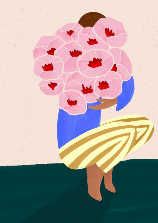 Bea Muller Ilustrace Bouquet of Flowers, Bea Muller, 30 × 40 cm