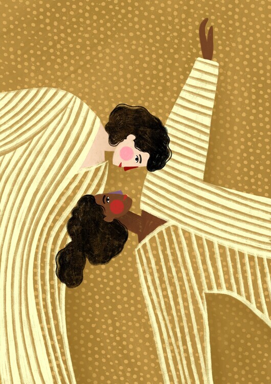 Bea Muller Ilustrace Two Line Women, Bea Muller, 30 × 40 cm