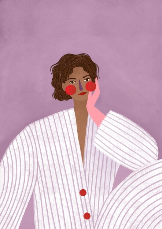 Bea Muller Ilustrace The Woman With the Pink Glove, Bea Muller, 30 × 40 cm