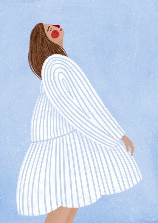 Bea Muller Ilustrace The Woman With the Blue Stripes, Bea Muller, 30 × 40 cm