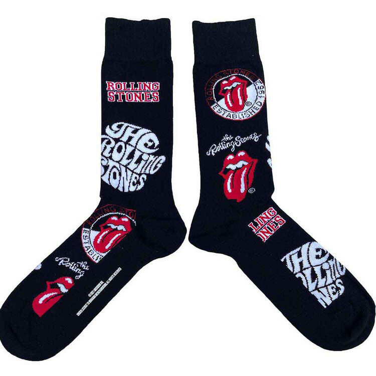 ROCKOFF Ponožky Rolling Stones - Logos, EU 36 - 40 (UK 4 - 7; US 4,5 - 7,5)