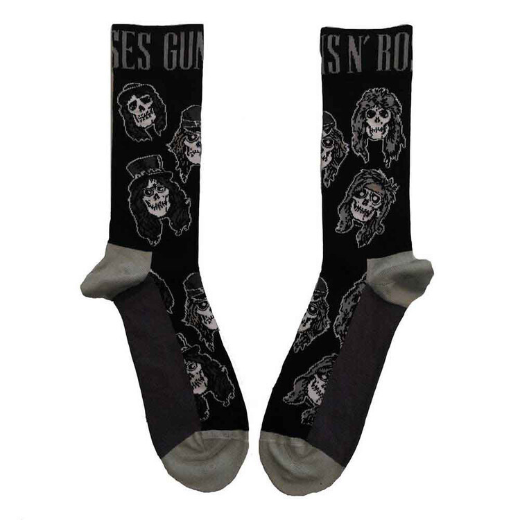 ROCKOFF Ponožky Guns N Roses - Skulls Band Monochrome, EU 36 - 40 (UK 4 - 7; US 4,5 - 7,5)