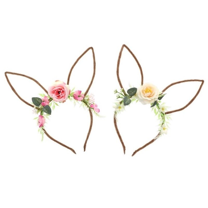 Čelenka Králičí uši s kytkami