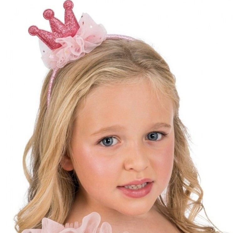Čelenka růžová glitrovaná korunka