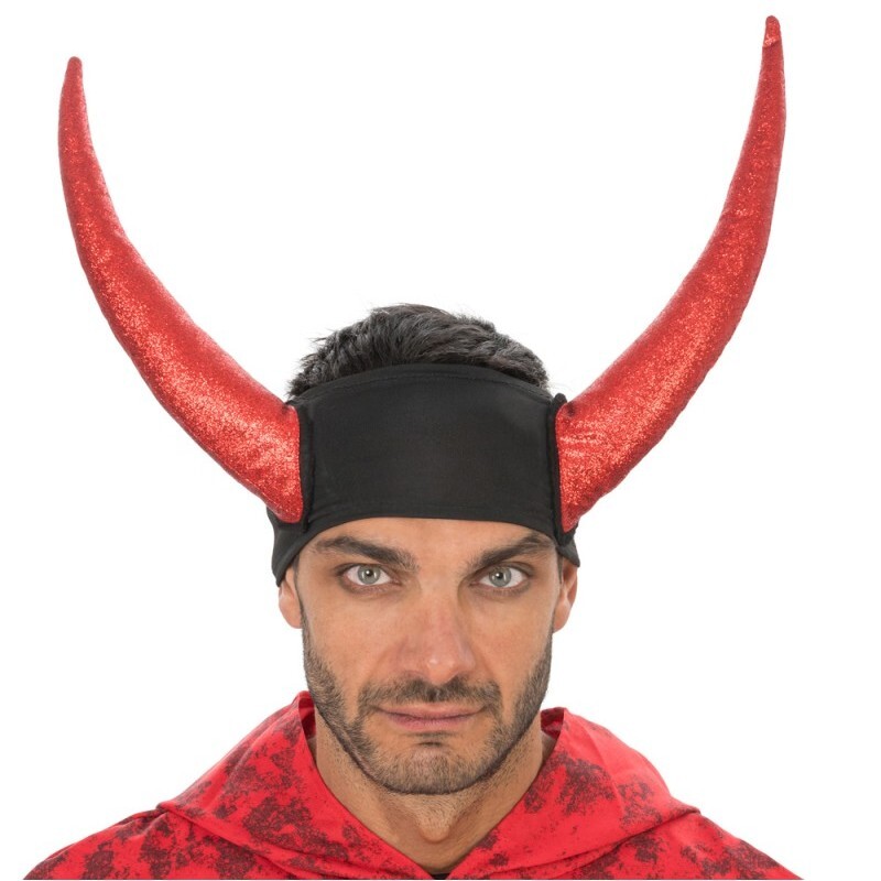 Čelenka rohy červené 29 cm