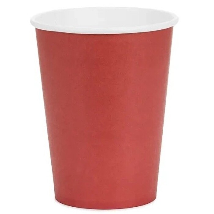 Kelímky papírové tmavě červené 250 ml 6 ks