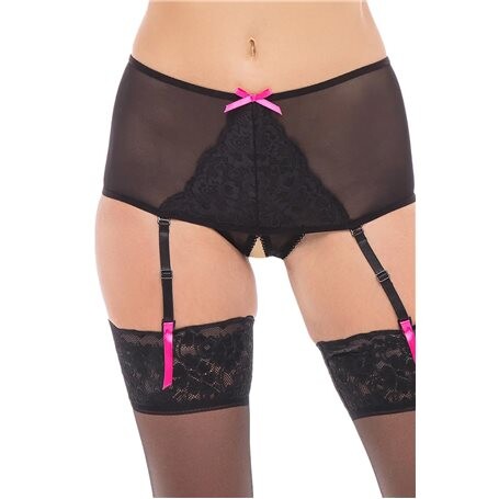 Kalhotky René Rofé UPGRADE GARTER PANTY černé René Rofé