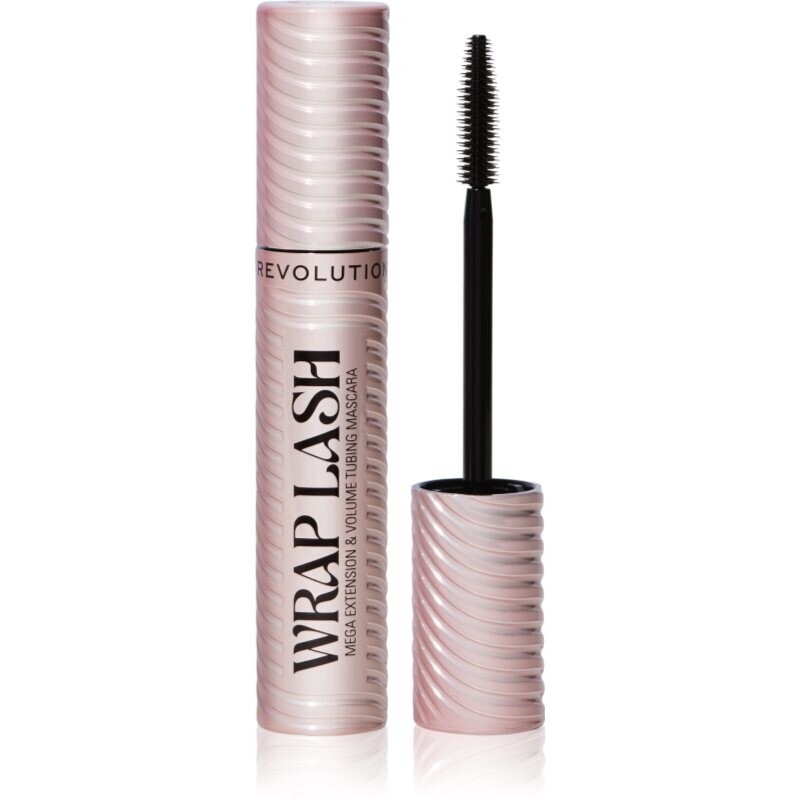 Makeup Revolution Wrap Lash Tubing řasenka pro prodloužení, natočení a objem odstín Black 8.5 ml