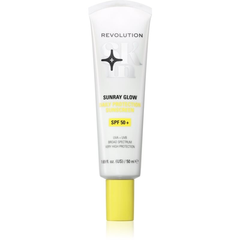 Revolution Skincare Sunray Glow Daily Protection opalovací krém na obličej pro rozjasnění pleti SPF 50+ 50 ml