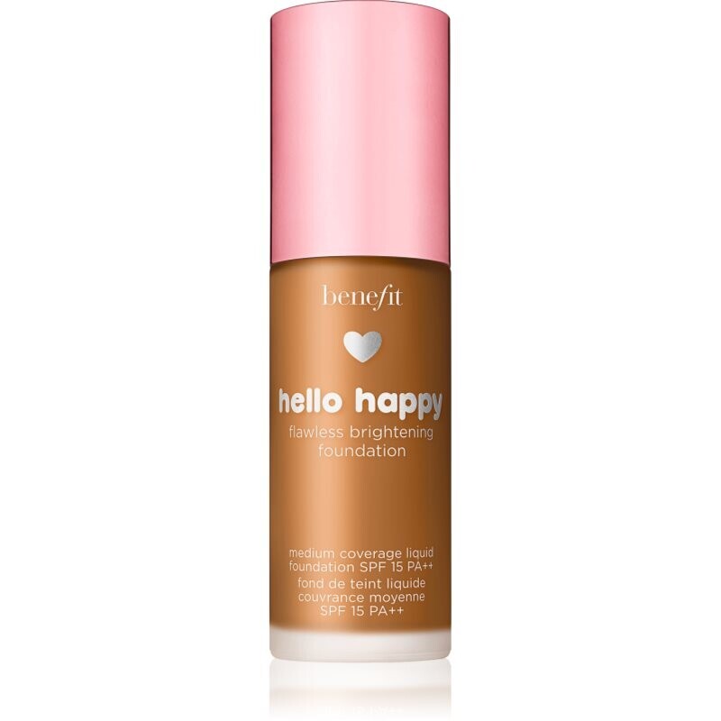 Benefit Hello Happy Flawless Brightening Foundation rozjasňující tekutý make-up SPF 15 odstín 08 Tan Warm 30 ml