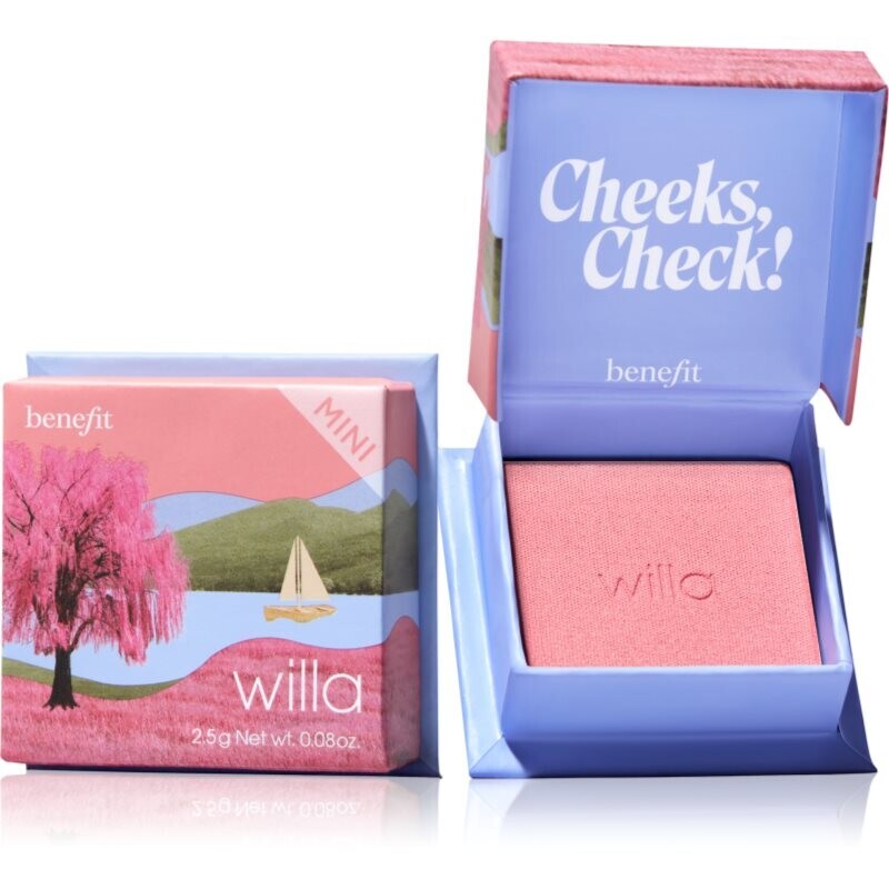 Benefit Willa WANDERful World Mini pudrová tvářenka odstín Soft neutral-rose 2.5 g