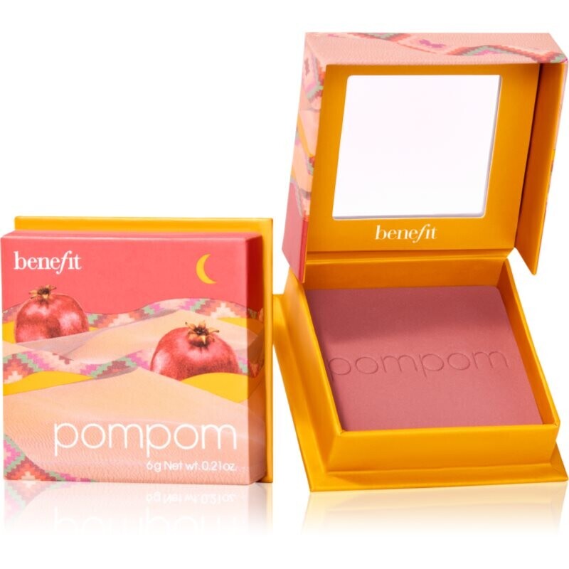 Benefit PomPom WANDERful World pudrová tvářenka odstín Pomegranate rose 6 g