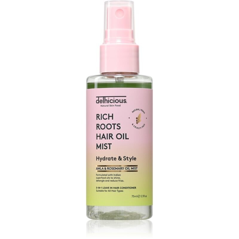 delhicious RICH ROOTS 5-in-1 Hair Oil Mist bezoplachový kondicionér ve spreji 75 ml