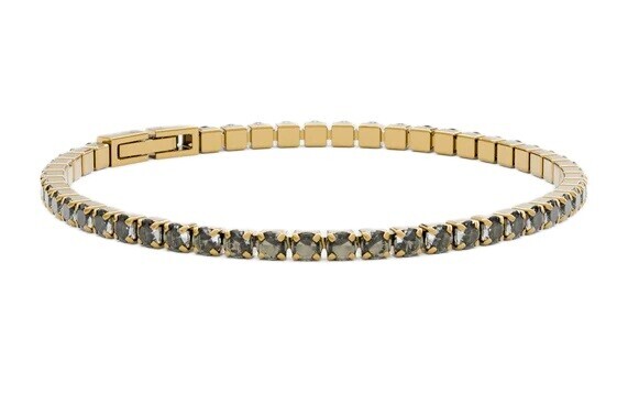 Furiosa Tenisový náramek s šedými krystaly Swarovski SB-MIDNIGHTTENNIS-G 17 cm