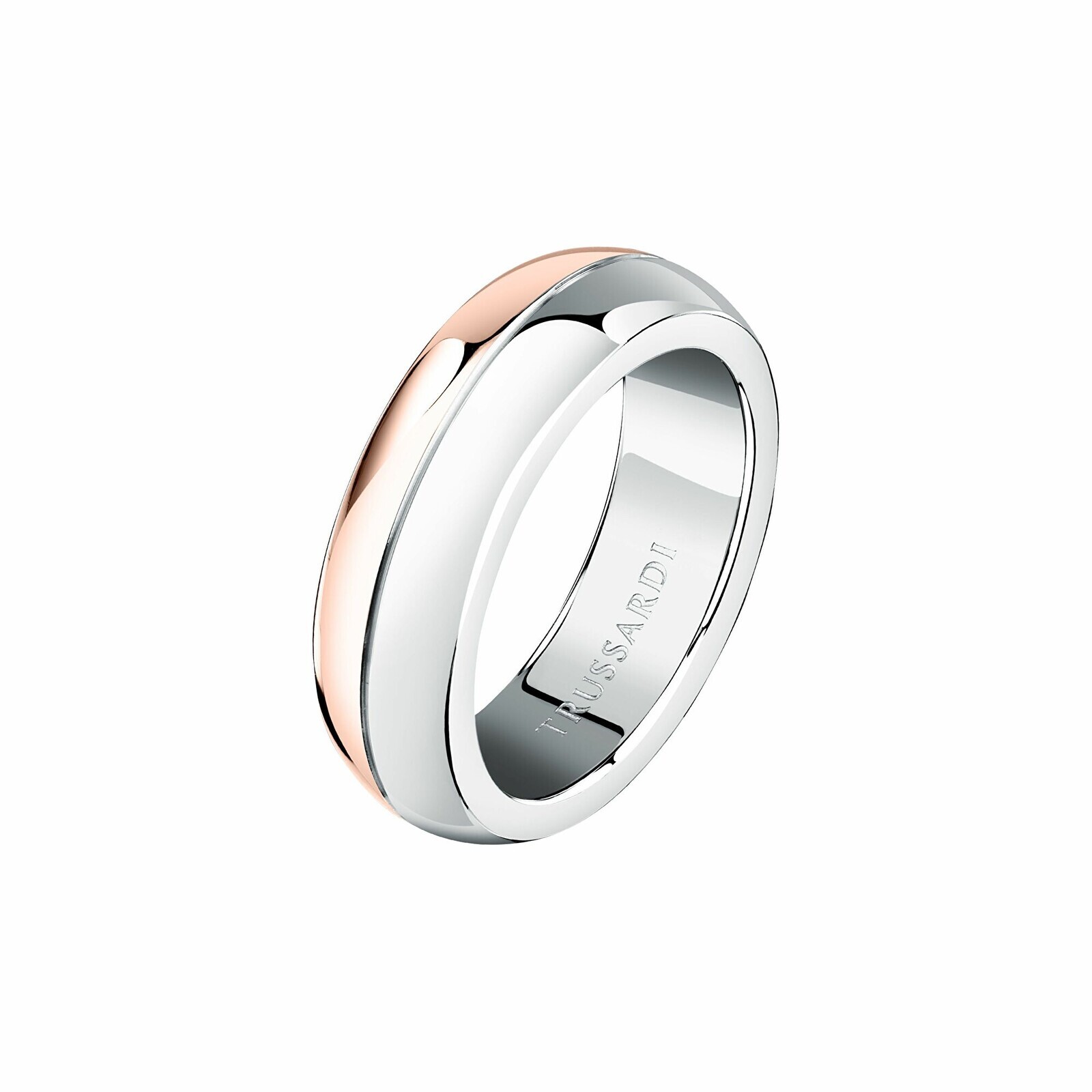 Trussardi Slušivý bicolor prsten pro muže T-Steel TJAXV410 67 mm