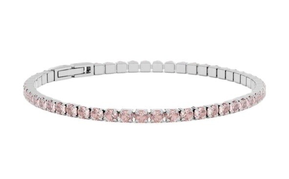 Furiosa Tenisový náramek s růžovými krystaly Swarovski SB-ROSALINETENNIS-S 17 cm