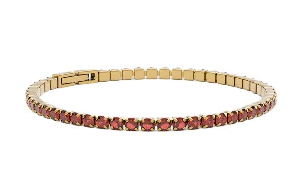 Furiosa Tenisový náramek s červenými krystaly Swarovski SB-CHERRYTENNIS-G 16 cm