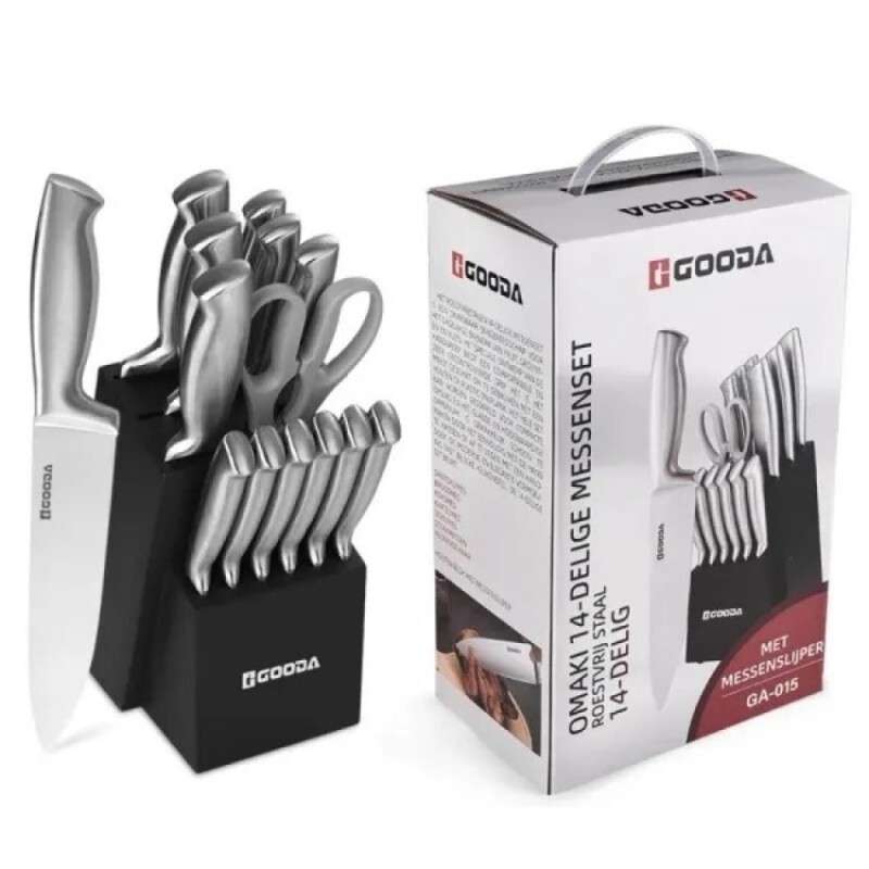 14-dílná sada kuchyňských nožů Gooda se stojanem