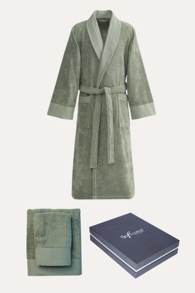 Soft Cotton Dárkové balení županu, ručníku a osušky AXEL