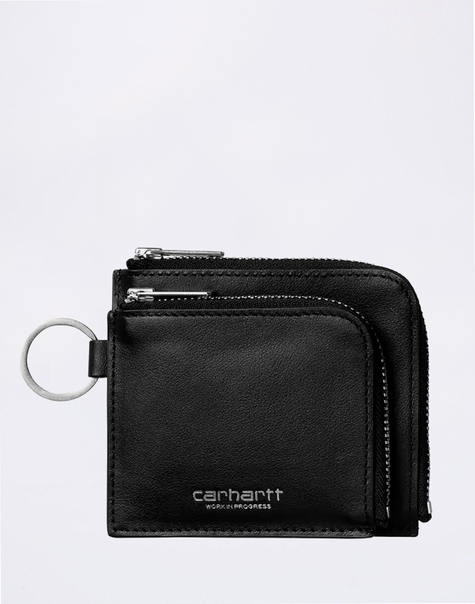 Carhartt WIP Double Vegas Zip Wallet Black/Silver
