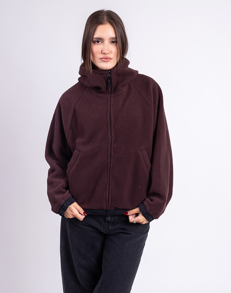 Carhartt WIP W' Hooded Helix Fleece Jacket Palisander/Black XS