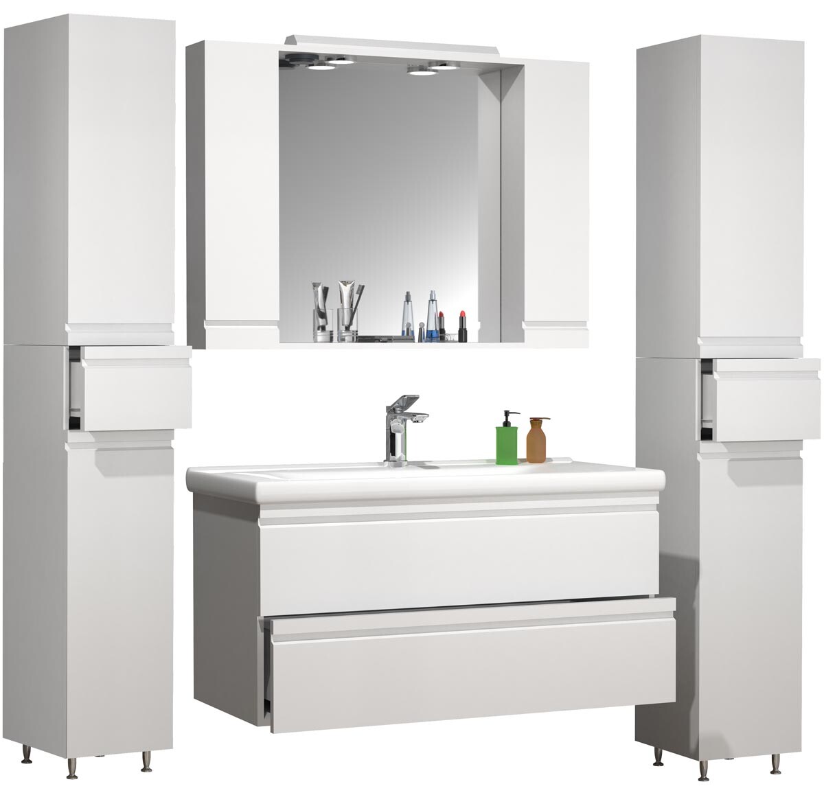 5dílná umyvadlová skříňka Silora XL, bílá