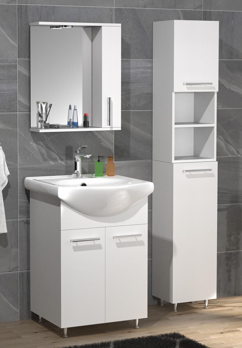 4dílná umyvadlová skříňka Lisalo M, bílá