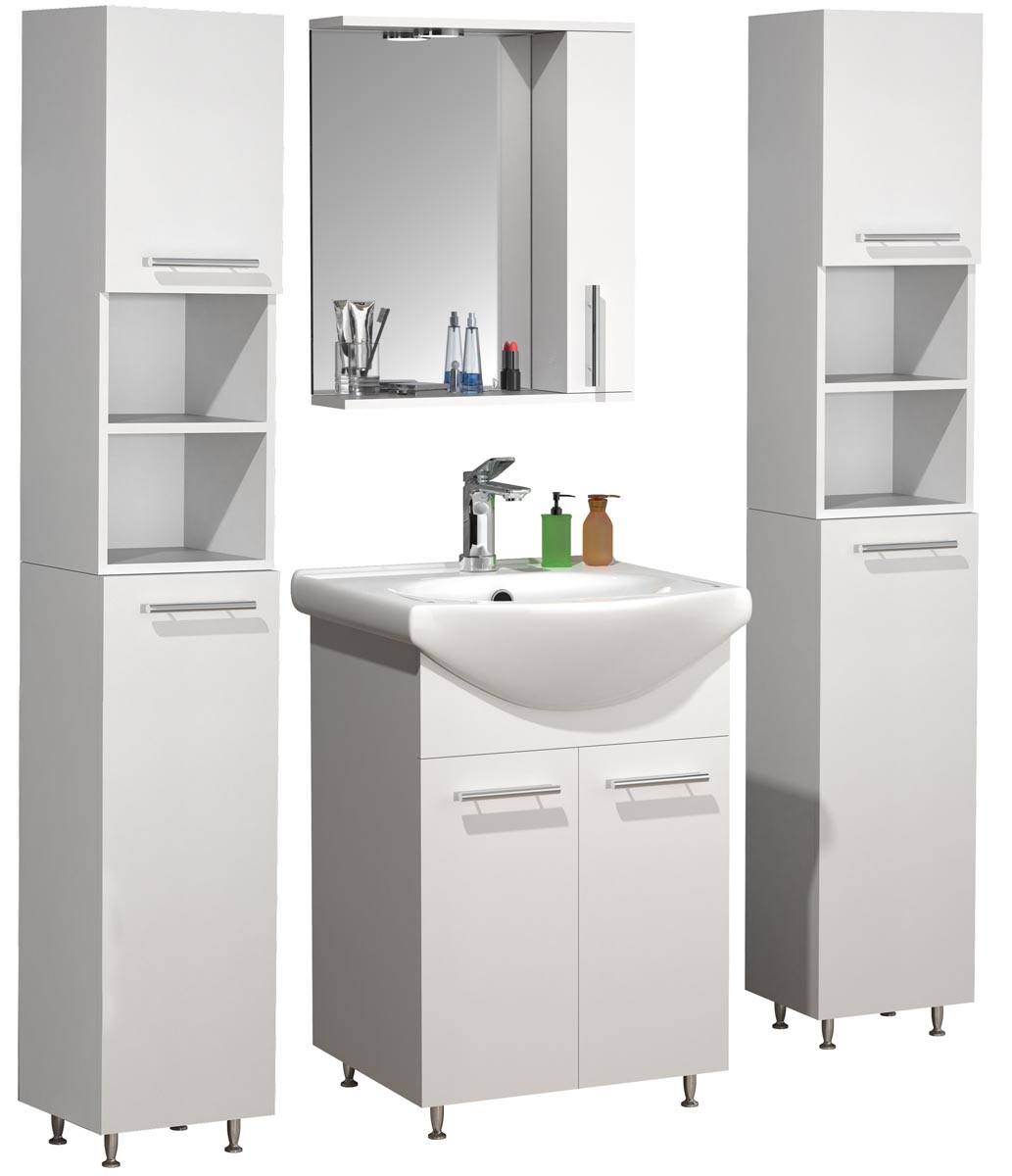 5dílná umyvadlová skříňka Lisalo M, bílá