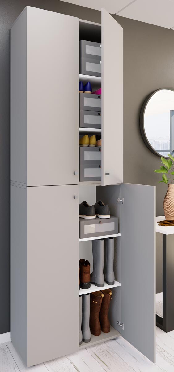 Botník Lona 2XL s otočnými dvířky, šedý