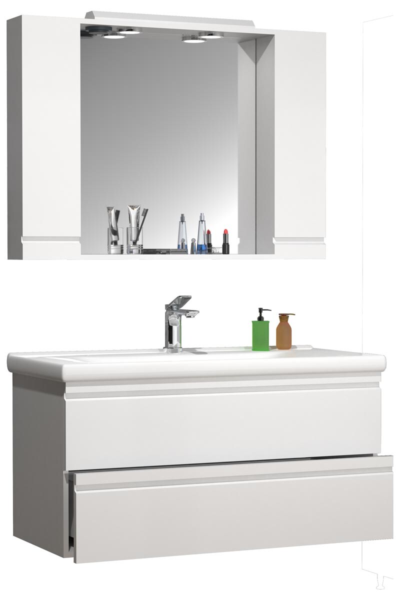 3dílná umyvadlová skříňka Silora XL, bílá