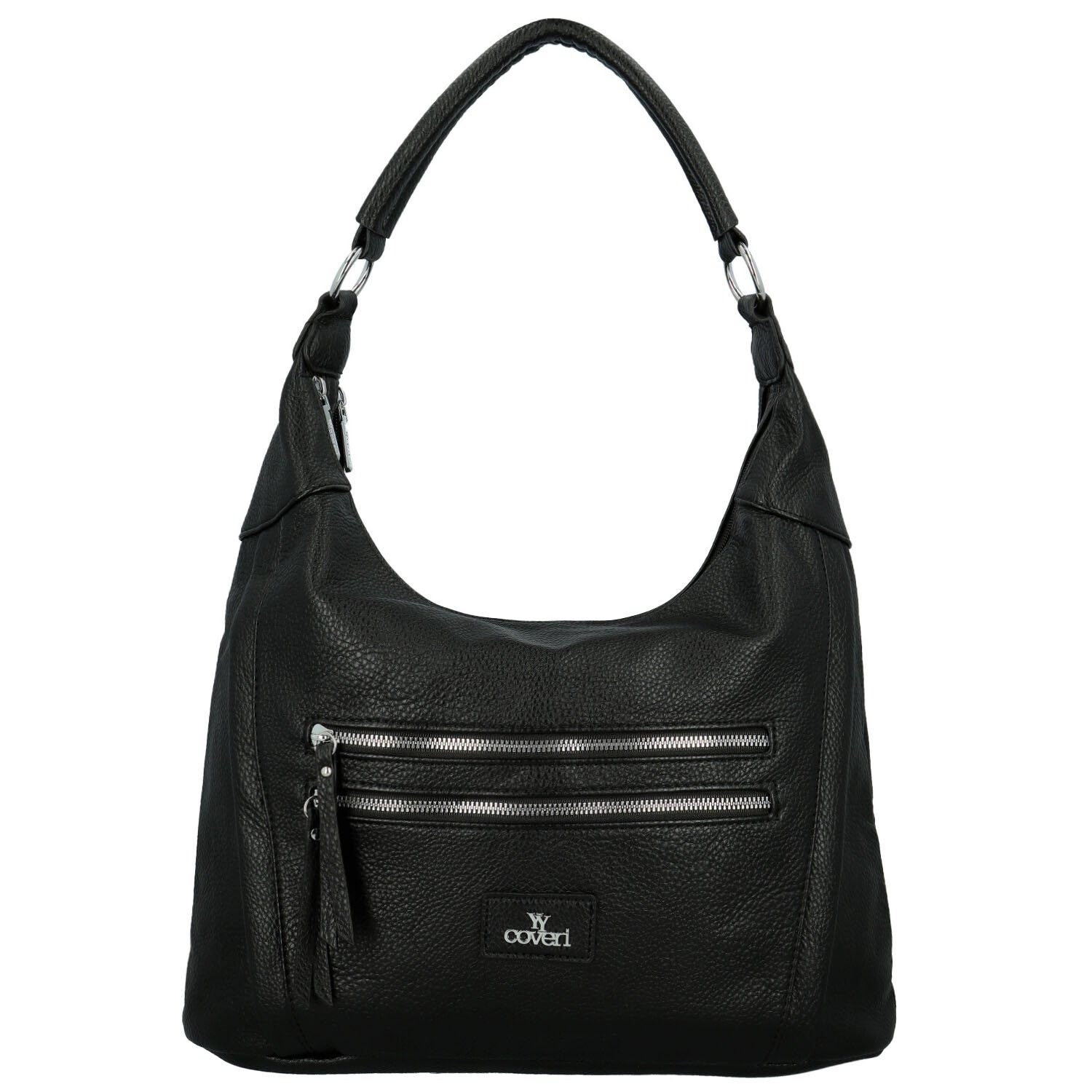 Módní dámská koženková kabelka na rameno Coveri Luiza, černá