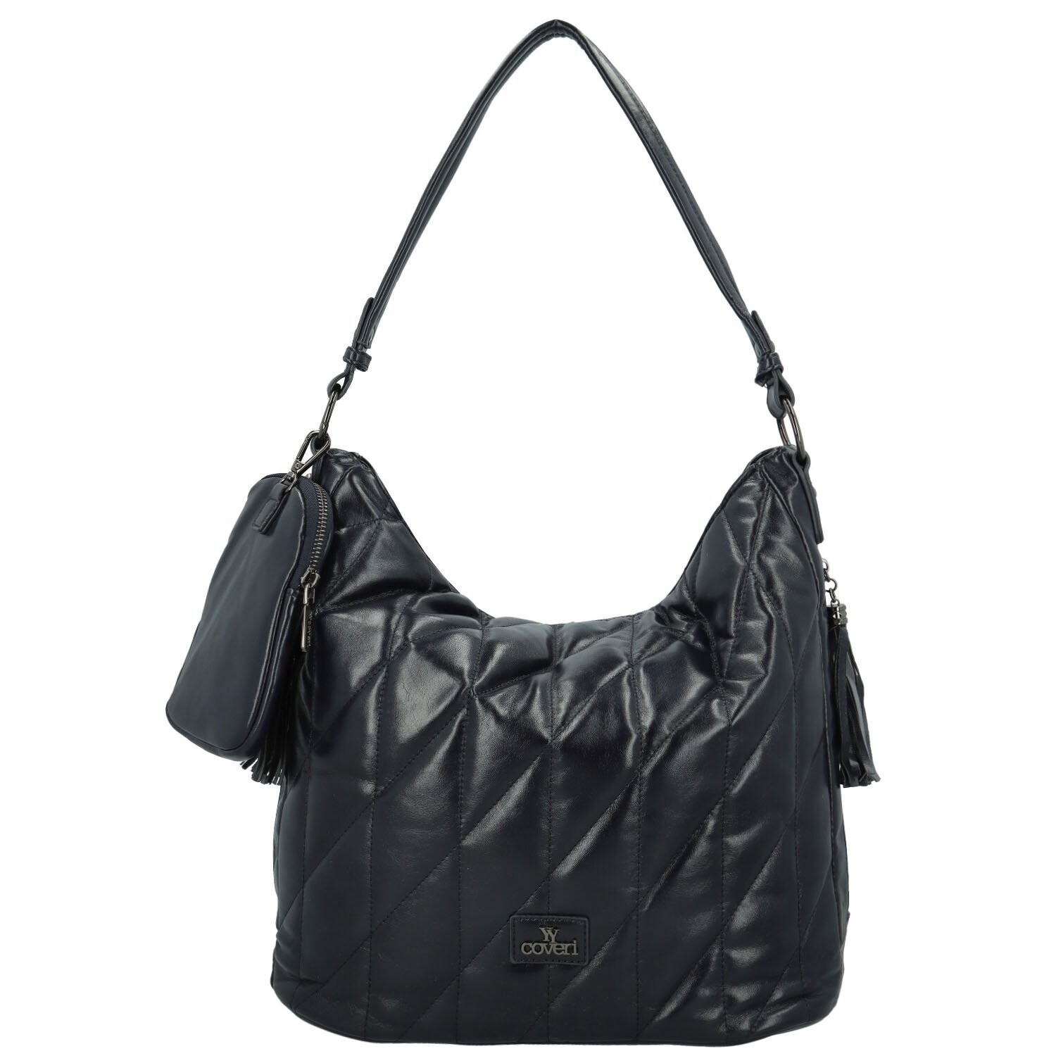 Stylová dámská koženková kabelka na rameno Coveri Maricel, tmavě modrá