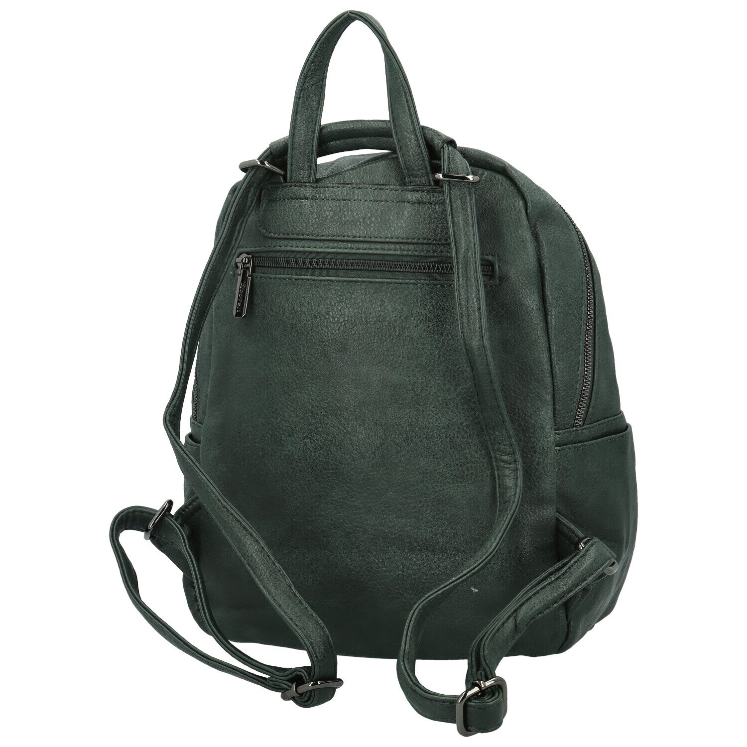 Trendy dámský koženkový kabelko-batoh Zodak, tmavě zelený