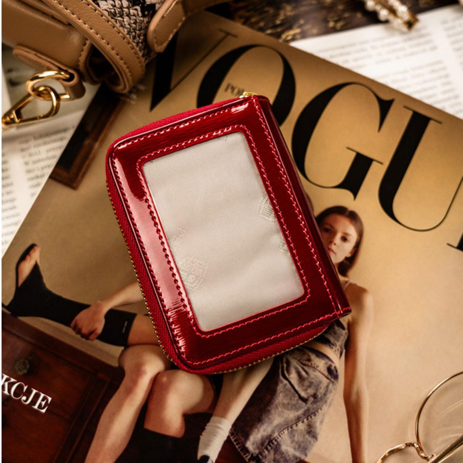 Trendy dámská kožená peněženka Peterson Damaris, červená