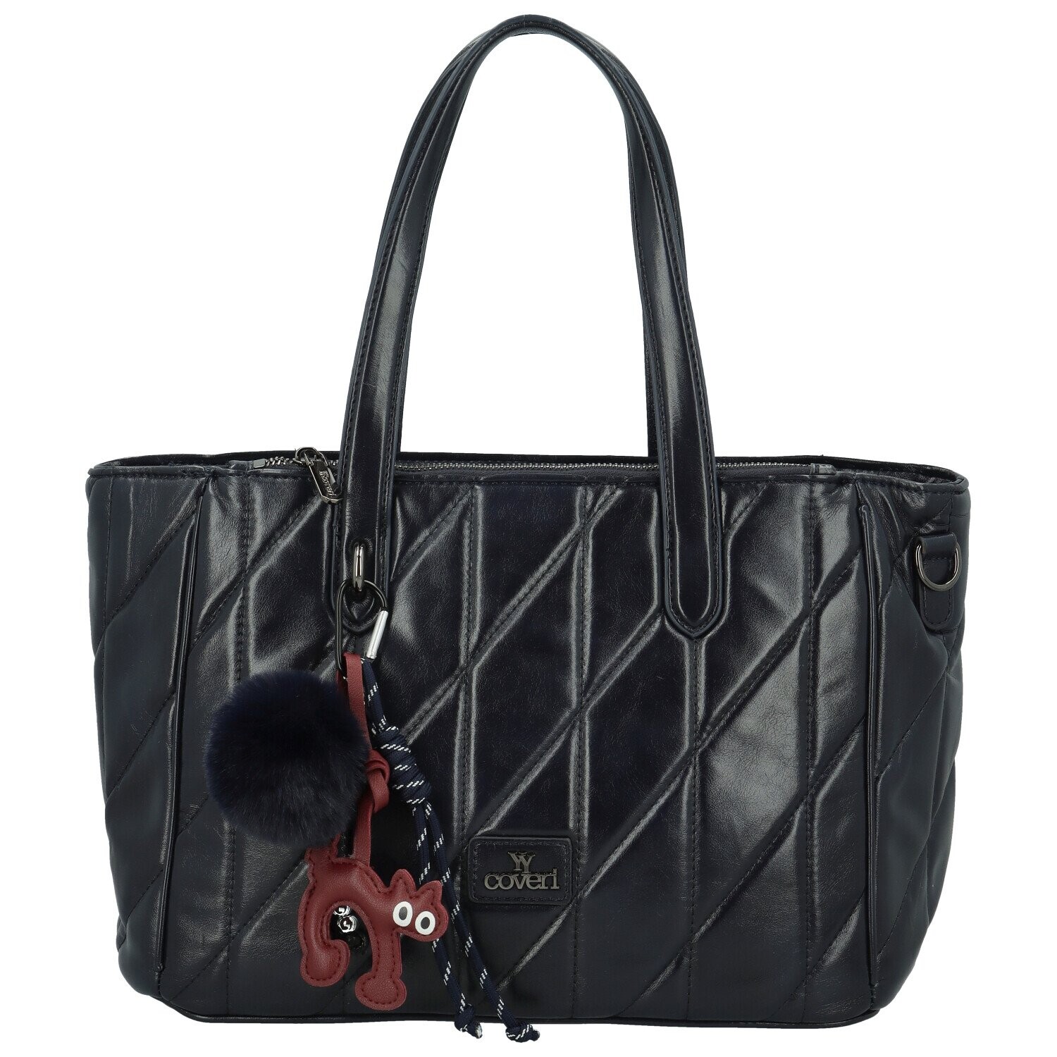 Trendy dámská koženková kabelka na rameno Coveri Mauria, tmavě modrá