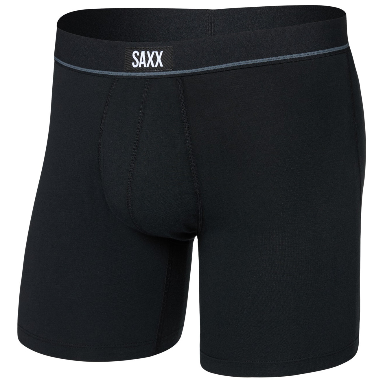 Pánské boxerky Saxx Essential Cotton Boxer Brief Fly Velikost: L / Barva: černá