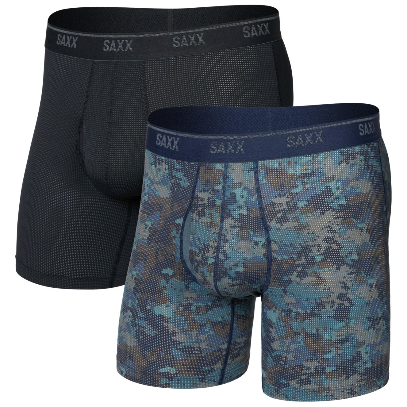 Pánské boxerky Saxx Quest Quick Dry Mesh Boxer Brief Fly 2Pk Velikost: L / Barva: modrá/černá