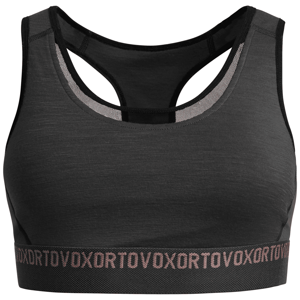 Sportovní podprsenka Ortovox 185 Rock'N'Wool Sport Top Velikost: S / Barva: černá